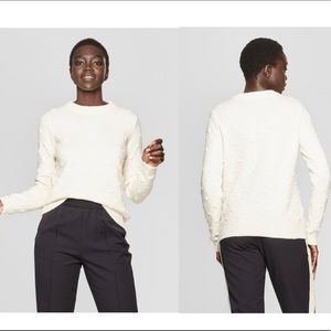Target Who What Wear | Ivory Popcorn Sweater Sz L